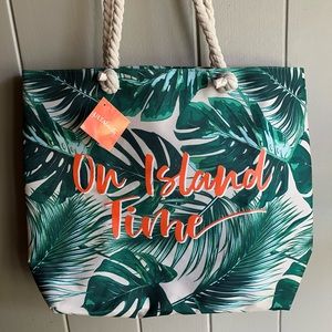 On island time palm tree bag